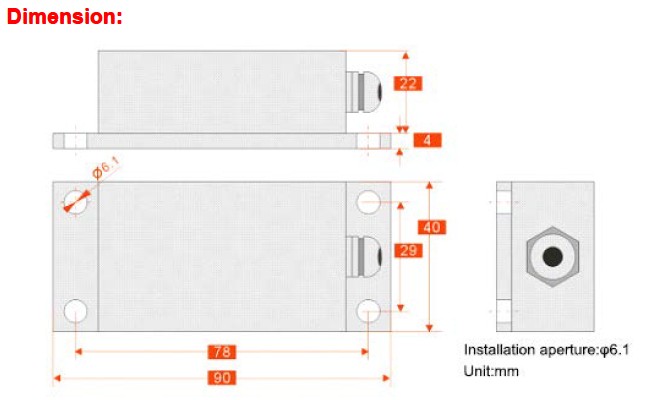 SCA141A High Accuracy 0.05deg Tilt Switch Sensor 2 Axis 4 Directions Measurement