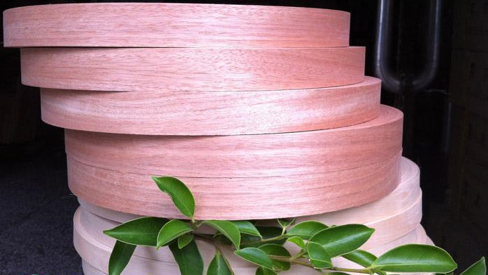 Fleece Backed Mahogany Wood Veneer Edgebanding, Edge Banding Veneer for Furniture Door and Veneer Panel