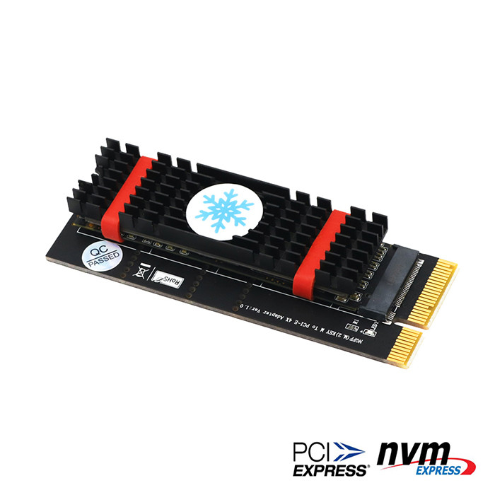 NGFF(M.2) Nvme M Key SSD To PCI- E 4X Adapter With Heatsink(Vertical Installation)