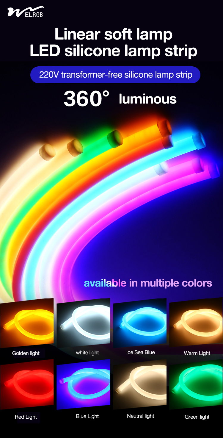 20m LED Light Strip 360° Full Body Silicone Tube Sleeve 16mm22mm for Home Decoration