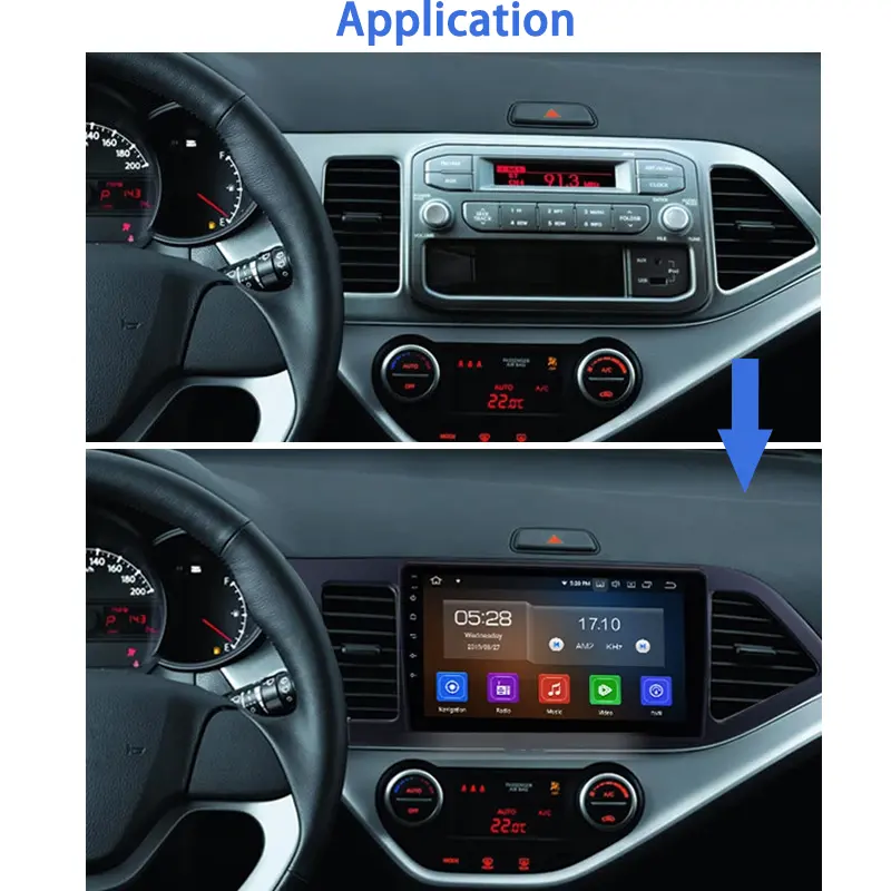 Kia Picanto Morning 2011-2014 Android 10 Car DVD Player 4+64 GB IPS Multimedia Video GPS Navigation
