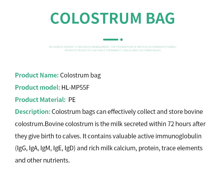 Calf Drencher 32.8 X 39.5cm Colstrum Bag For Easy Storage Of Bovine Colostrum