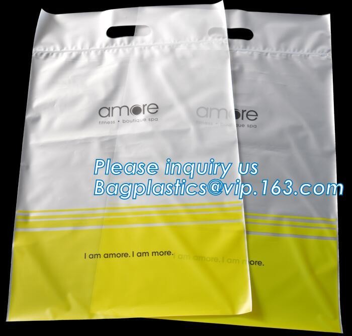 Custom logo HDPE / LDPE patch handle die cut plastic shopping bag for carrying bread,Die Cut Handle Shopping Bag bagease