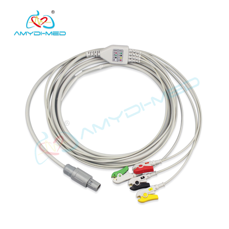 TPU Coated ECG Cables And Leadwires Mindray 5 Lead Ecg Cable Easy Connection