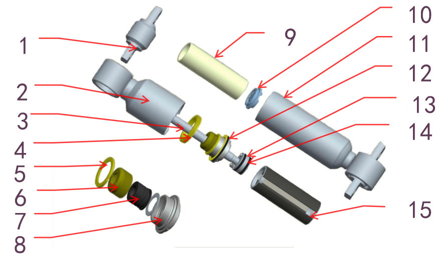 Primary Hydraulic Railway Damper 10% Unsymmetry