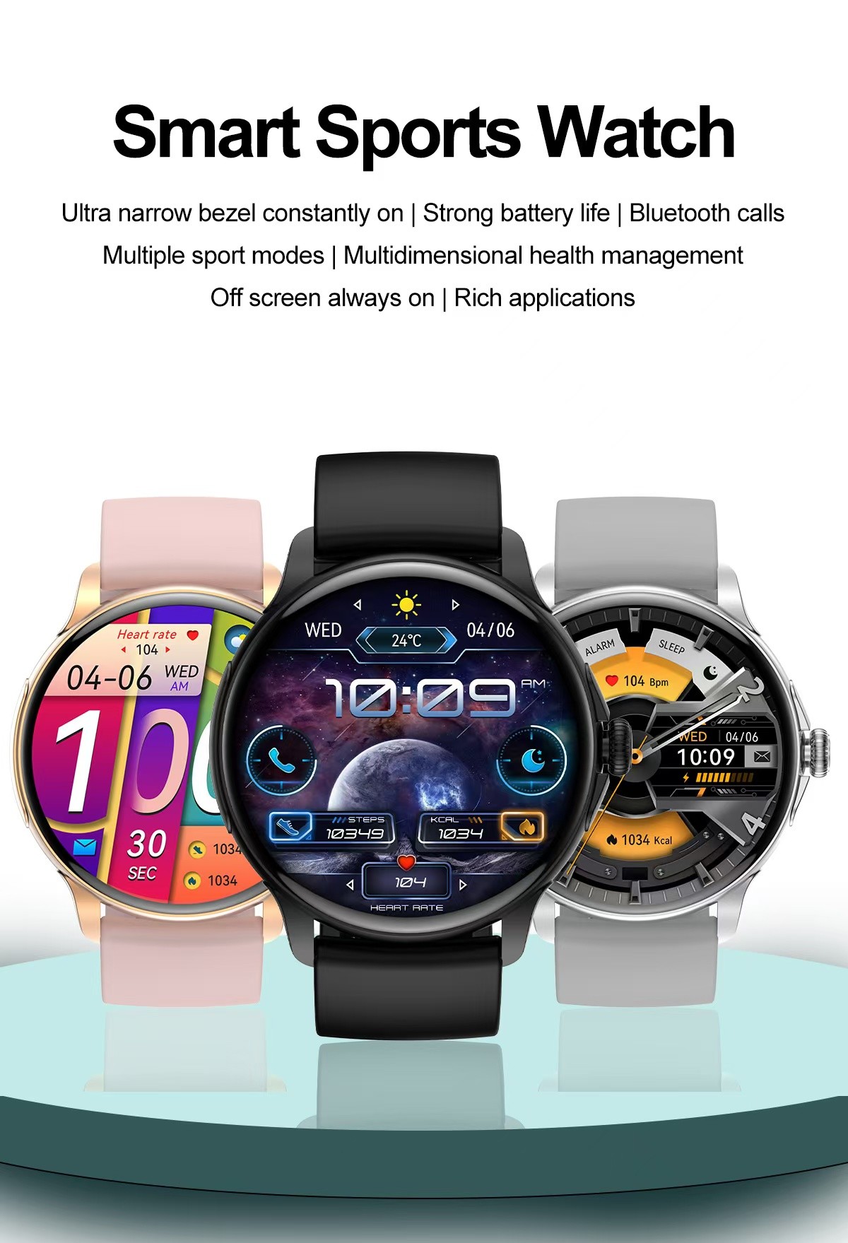 HK49 Women Smart Watch 1.43 Inch Amoled NFC Heart Rate Blood Oxygen Multiple Sport Modes