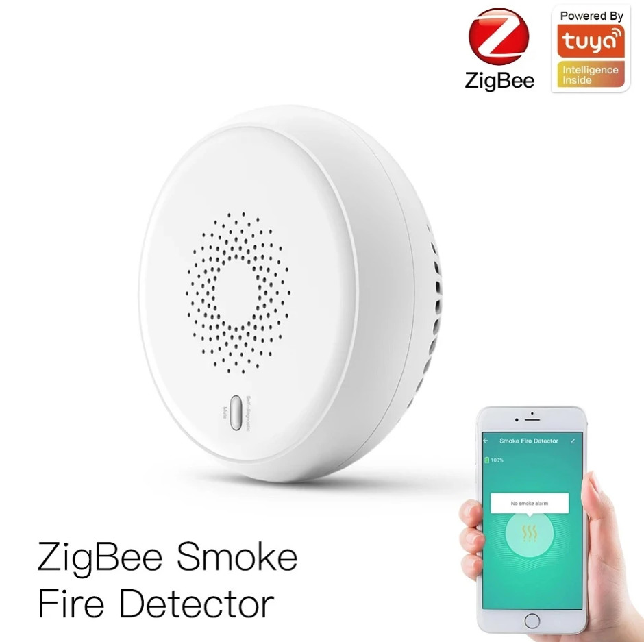 Zigbee Smart Home Smoke Fire Alarm Sensor Detector Home Security System Battery-powered Alarm Wireless Smart Life