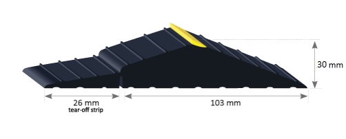 Black and Yellow 5"X1.18" Heavy Duty Weather Defender Garage Door Threshold Trim