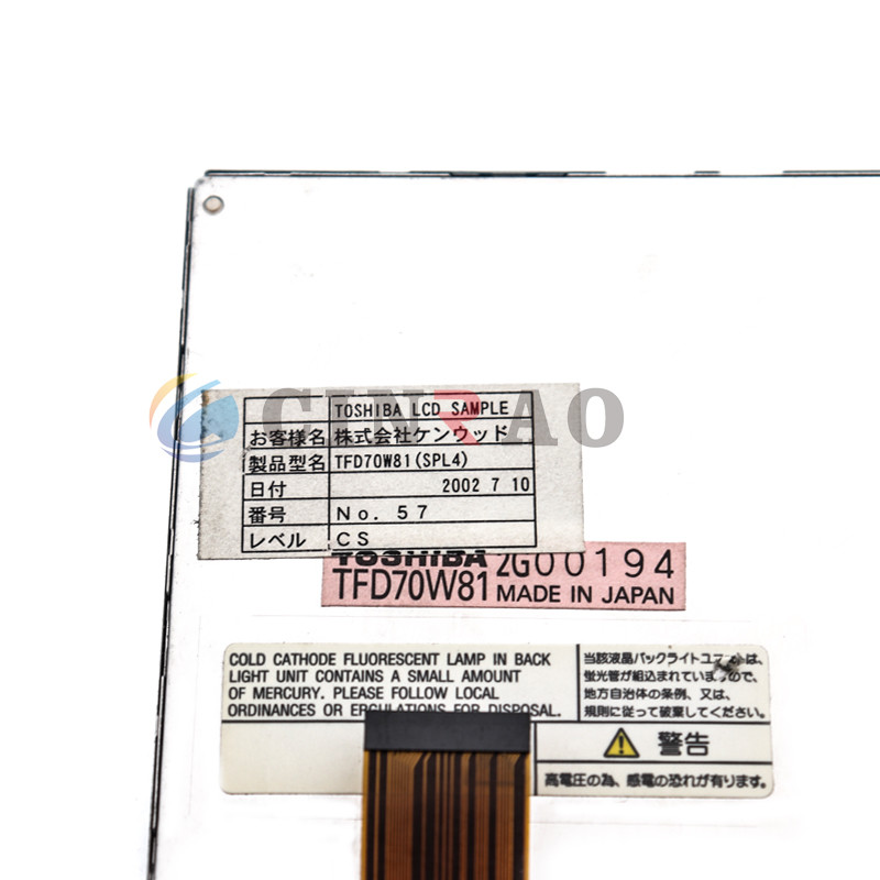 7.0 INCH TFD70W81 TFT Toshiba LCD Panel For Car GPS Auto Spare Parts