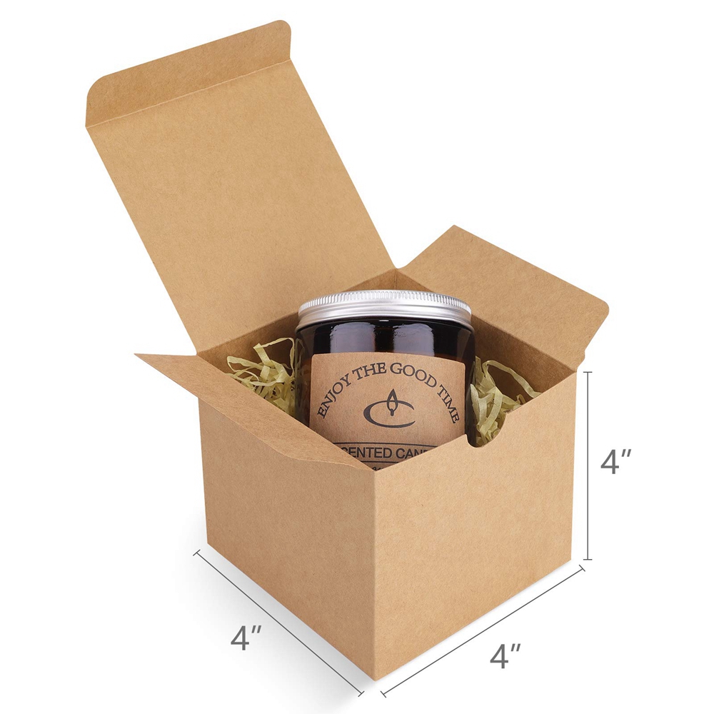 Custom Recycled Folding Kraft Paper Gift Craft Chocolate Square Packaging Boxes Made