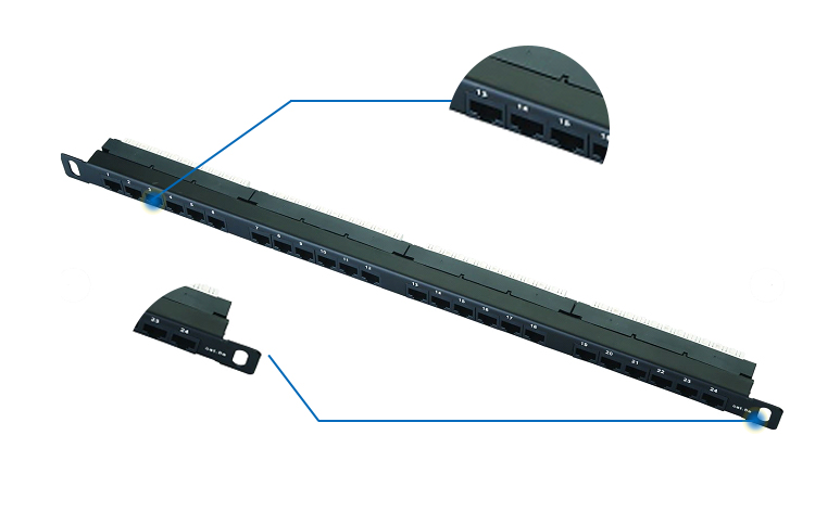0.5U Network Patch Panel 1000 Matching Cycles With Compatible Srews / Cable Ties