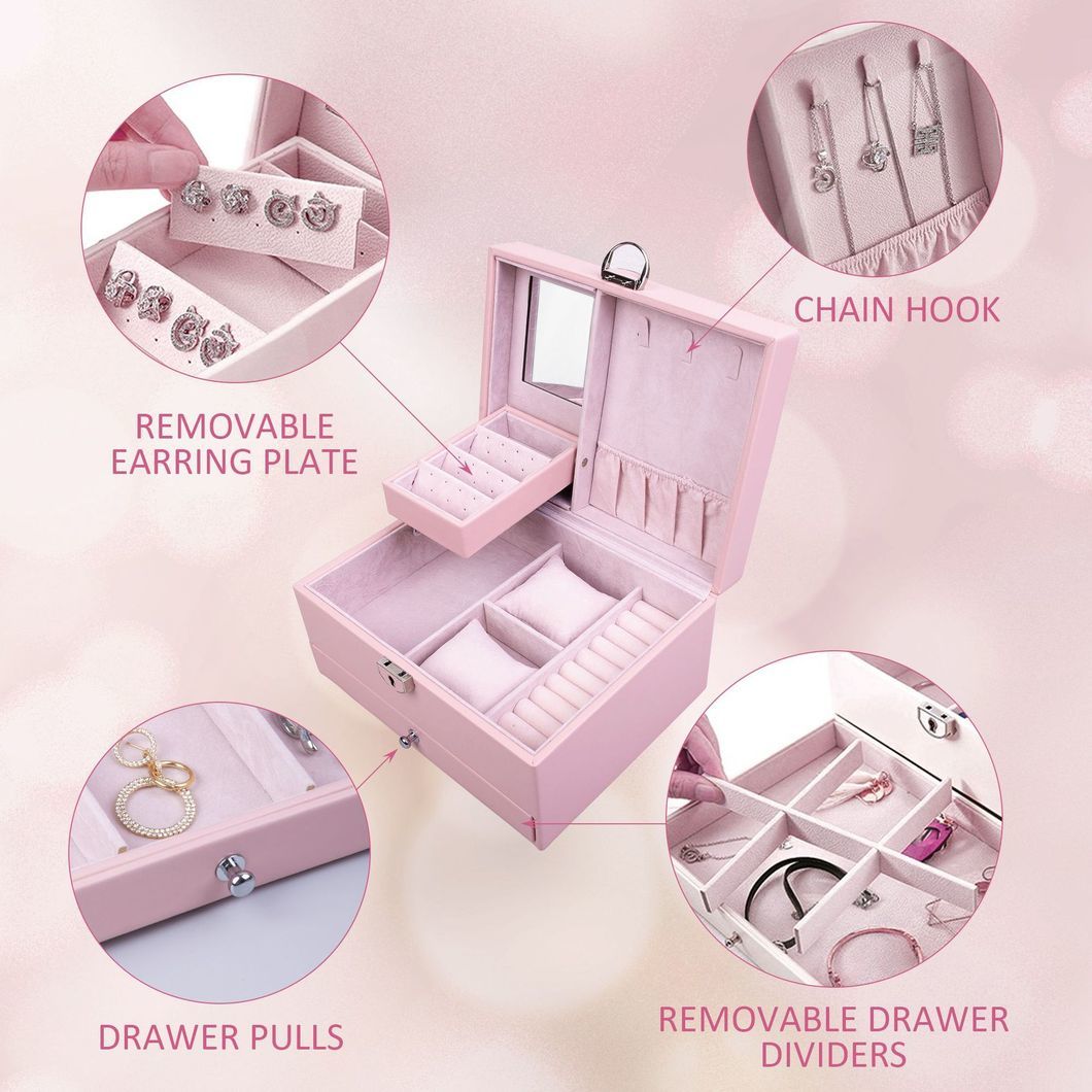 Luxury PU Leather Flannel Packaging Packing Storage Gift Box Case for Ring Earring Pendant Necklace Bracelet Bracelet Watch Cigar Perfume Jewelry Jewellery Set