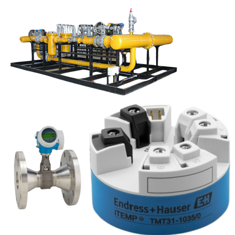 Decompression and cooling station equipped with an Endress+Hauser Proline