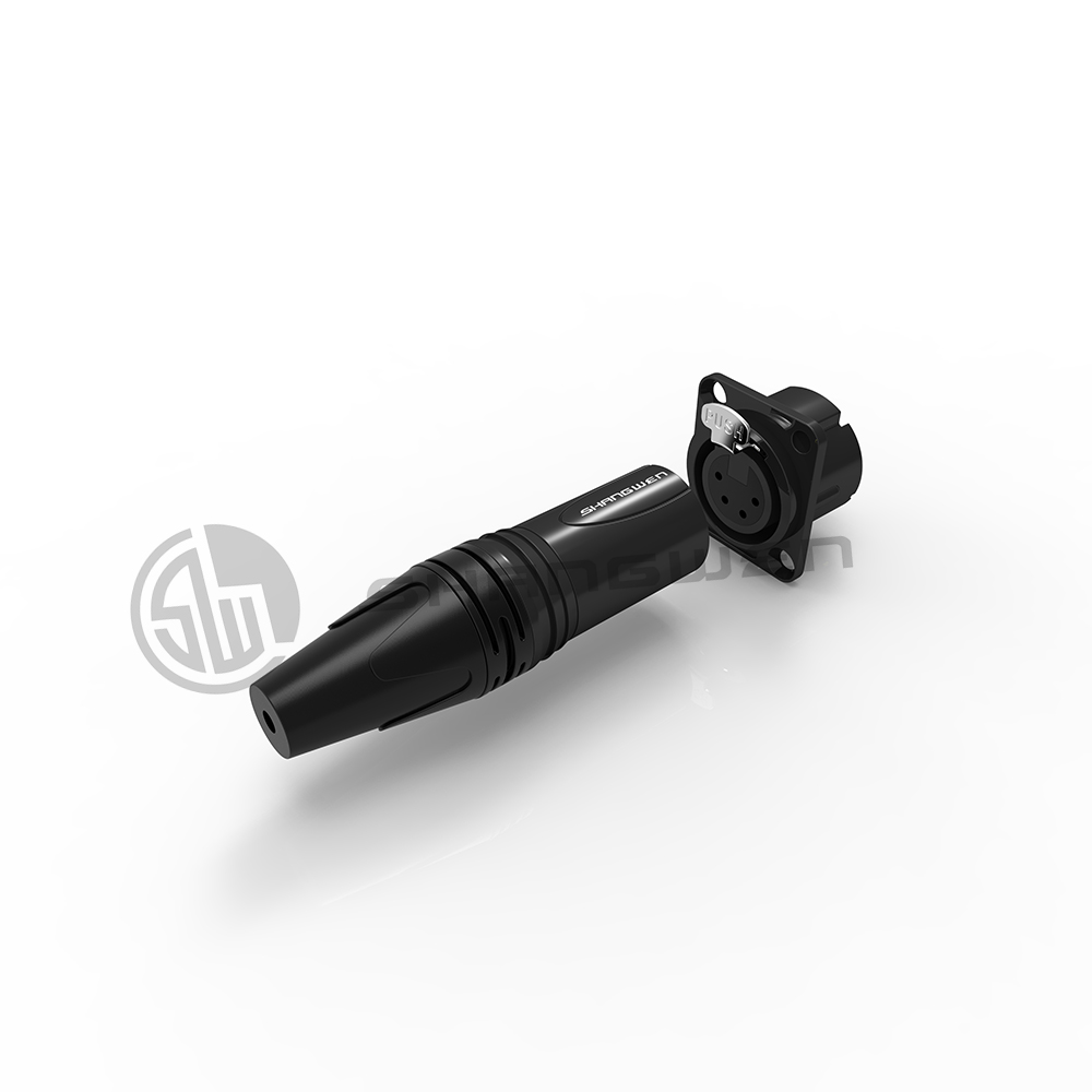 Indoor Custom XLR 4 Pin Male Female Connector Plug Socket Zinc Alloy Shell
