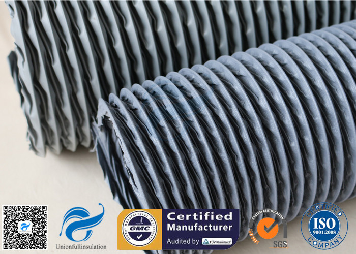 PVC Coated Fiberglass Fabric Flexible Air Ducts 200MM Grey Waterproof Fireproof