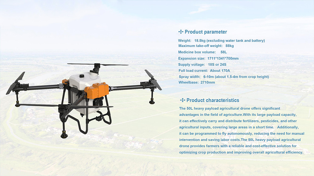 Drones Spray 50Litres super loadsuper capacity intelligent Agriculture Drone