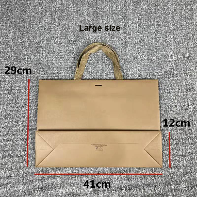 200pcs To 500pcs Gold Stamping Clothing Paper Bags Ribbon Handles Kraft Shopping Bags