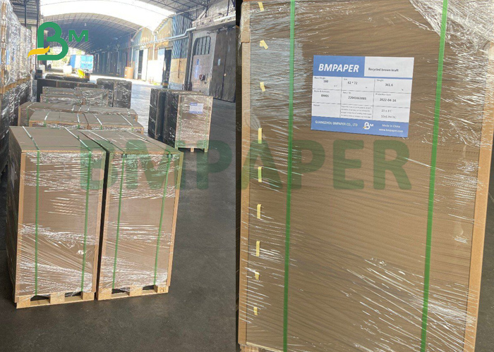 270gsm 300gsm Brown Kraft Board For Fast Food Boxes Fold Resistant 60 - 120cm
