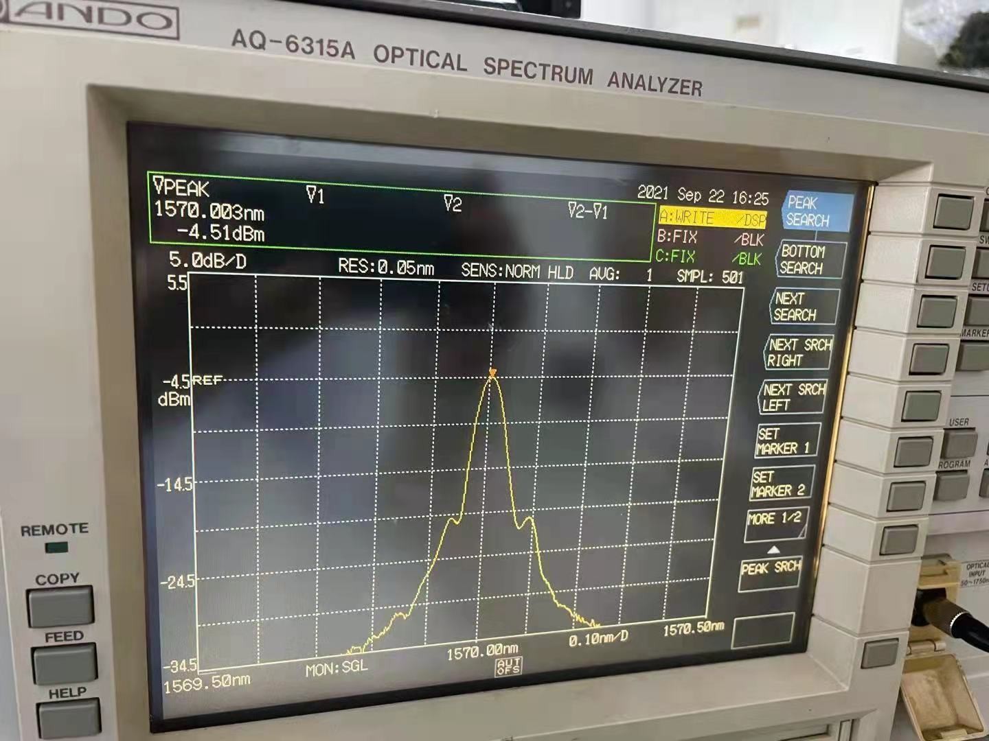 Ando AQ6315A Optical Spectrum Analyzer 350 - 1750nm Low Cost Spectrum Analyzer