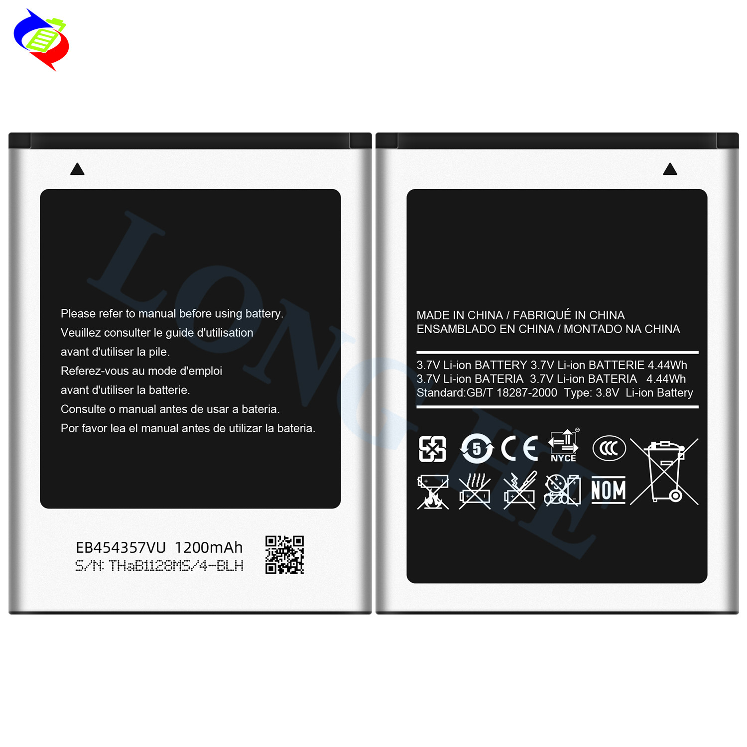 EB454357VU 1200mAh Mobile Phone Battery for Samsung Galaxy Wave Y LaFleur Edition S5360 S5380
