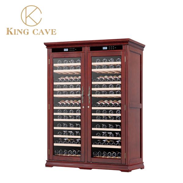 LED Temperature Screen Super Big Space Wood Wine Cooler Freestanding Wine
