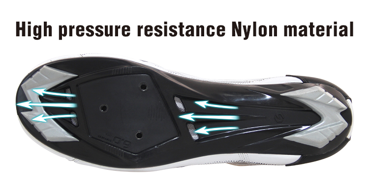 Lightweight SPD Indoor Cycling Shoes , White Road Bike Shoes Good Shock Absorption