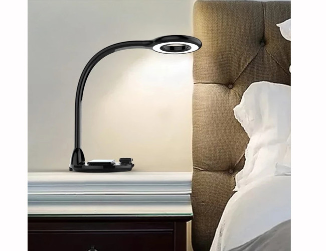 2 in 1 Eye Protection USB LED Desk Lamp with Qi Wireless Fast Charge for iPhone Xs/Xs Max/XR,S9