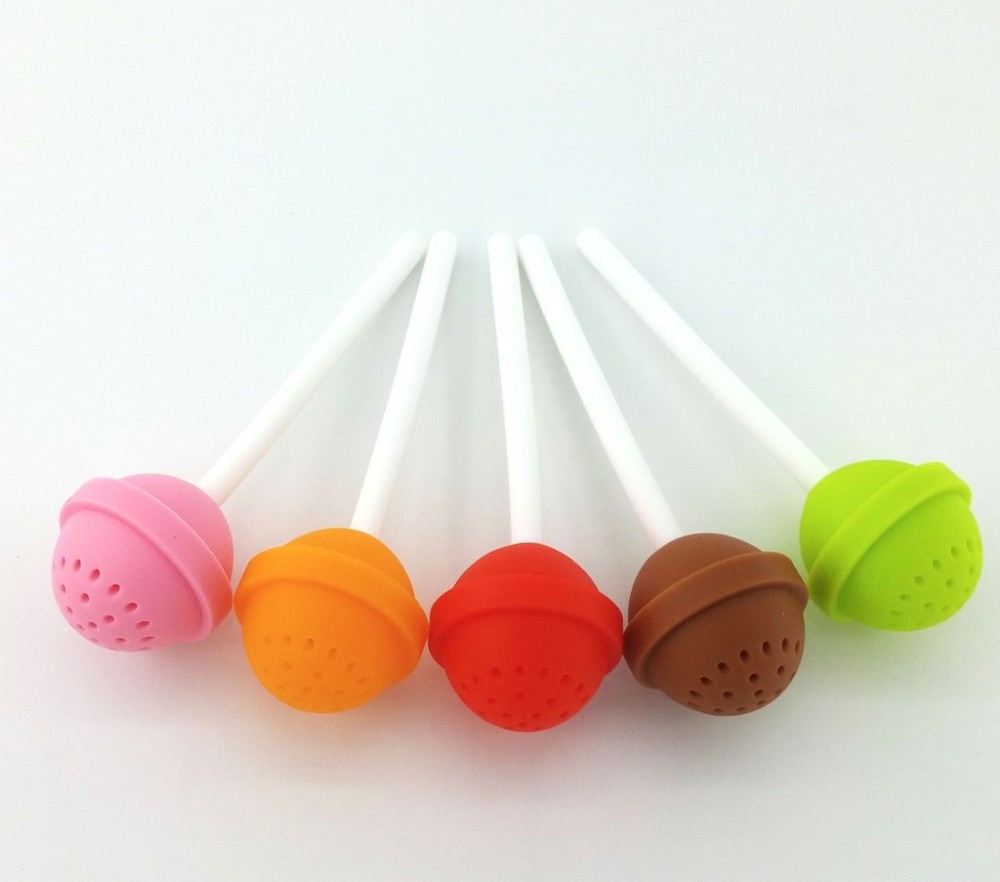 Colorful product lollipop sloth non plastic loose leaf tea custom silicone tea infuser walmart