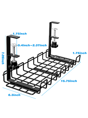 Under Desk Cable Management Trays for Organized Workspaces Single Tier 1mm Thickness