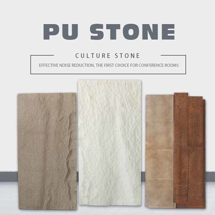 Lightweight PU Polyurethane Stone Panel Wall Artificial Faux 1200 * 600mm