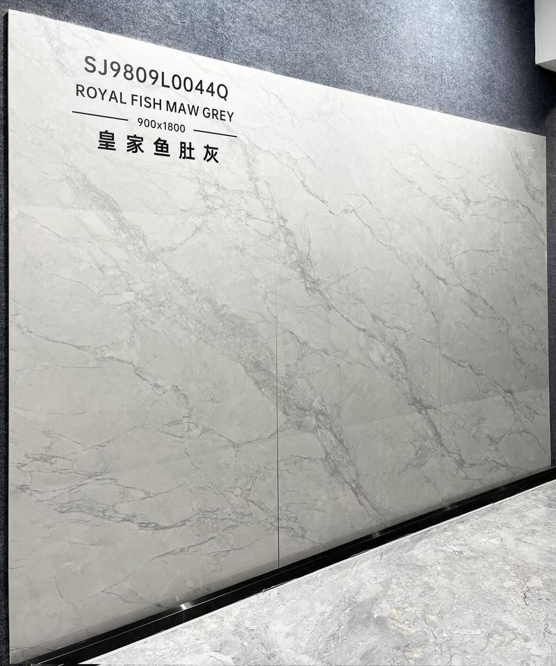 Stunning Anti-Slip Interior Wall Glazed Polished Porcelain Tile 900x1800x9mm For Apartment And light gray Elegant Wear-Resistant Tile For Design