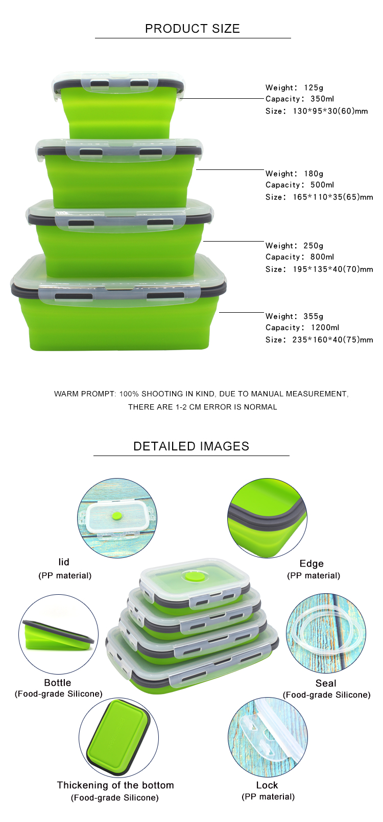 Silicone Foldable Lunch Box Set Of 4