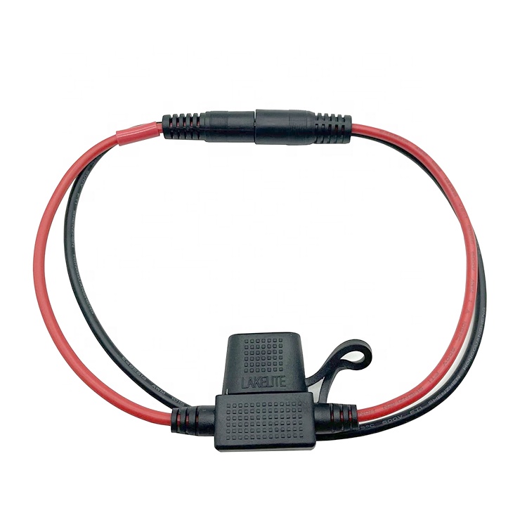 10A Fuse DC Jack 5.5x2.1mm to SAE Plug Power Extension Cable for Motorcycle Solar Panel Charger