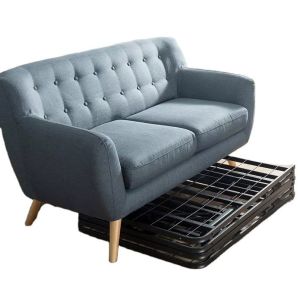 Coastal Style King Iron Frame Bed with Simple and Strong Folding Design in Mail