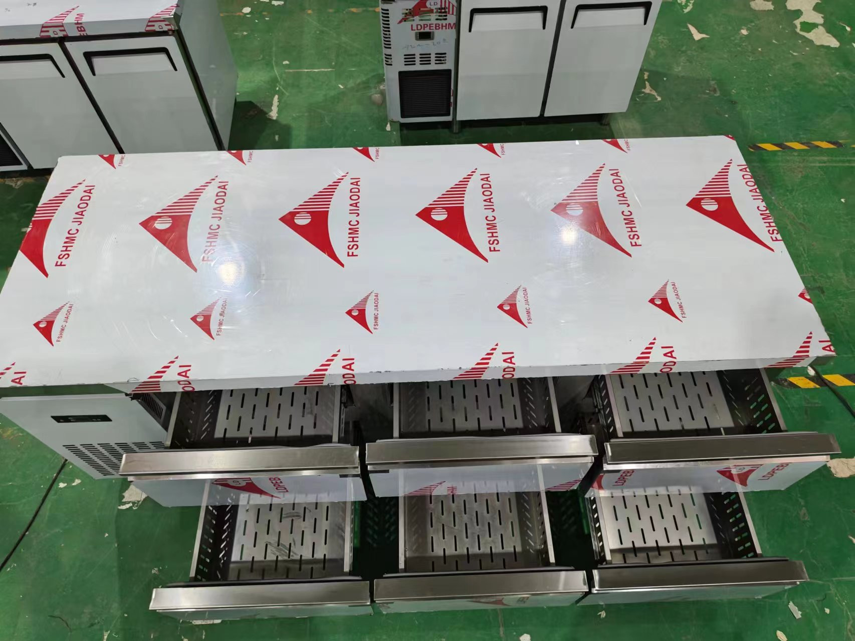 Commercial Counter Table Chest Of 6 Drawer Stainless Steel Refrigeration Kitchen Equipment