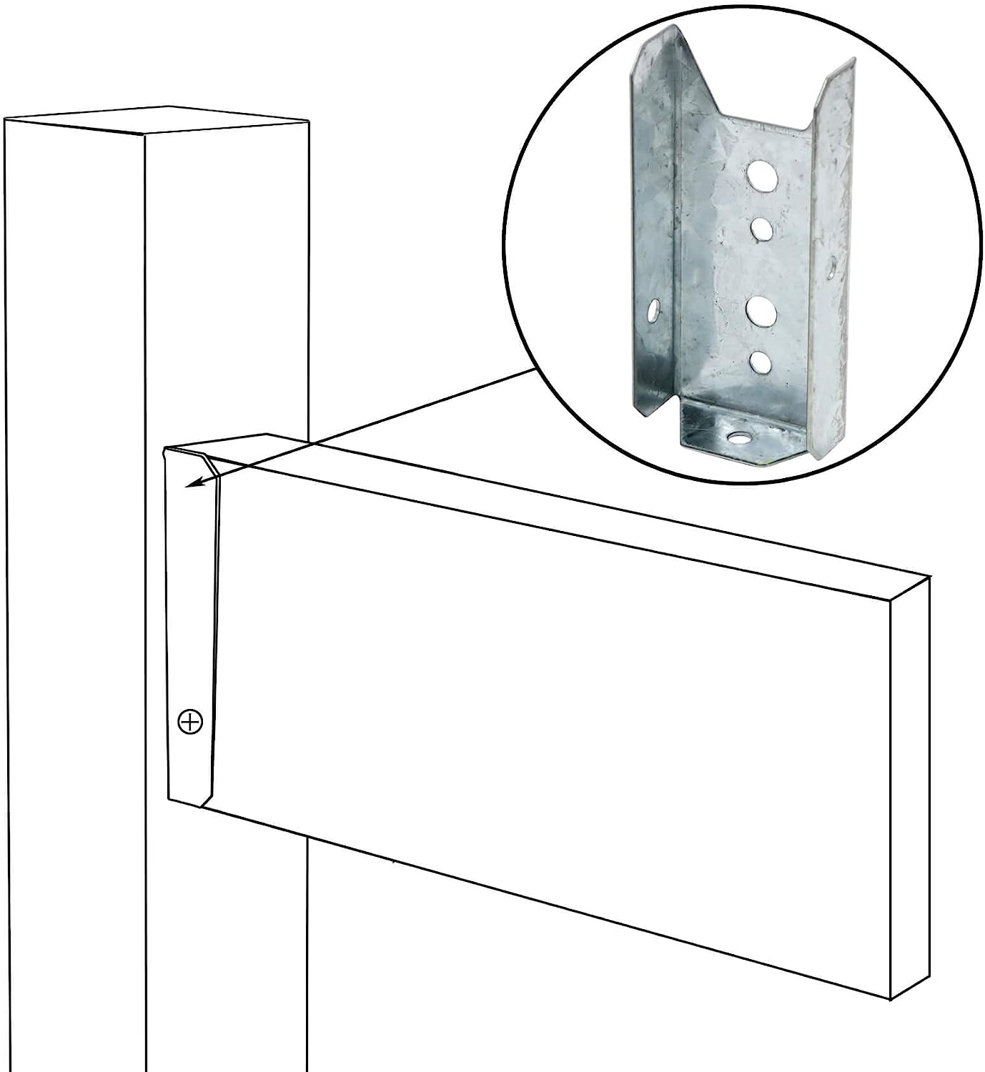 Single-side Bracket 2x4 Wood Pergola/Gazebo Saddle Joist Stainless Steel Connectors