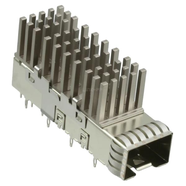 TE 2007464-3 SFP+ Cage With Heat Sink Connector Press-Fit Through Hole Right
