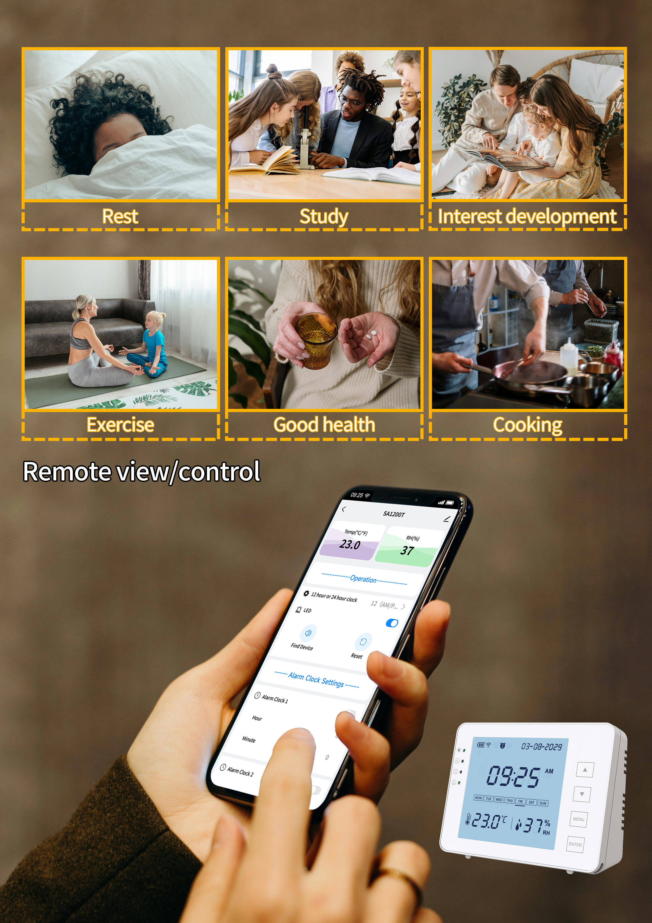 Indoor Incubator Thermometer Hygrometer Digital Psychrometer For Pet Garage