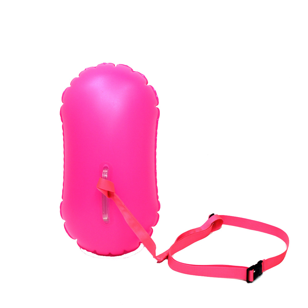 High Visible Inflatable Open Water Swimming Buoy 49*28cm With Belt