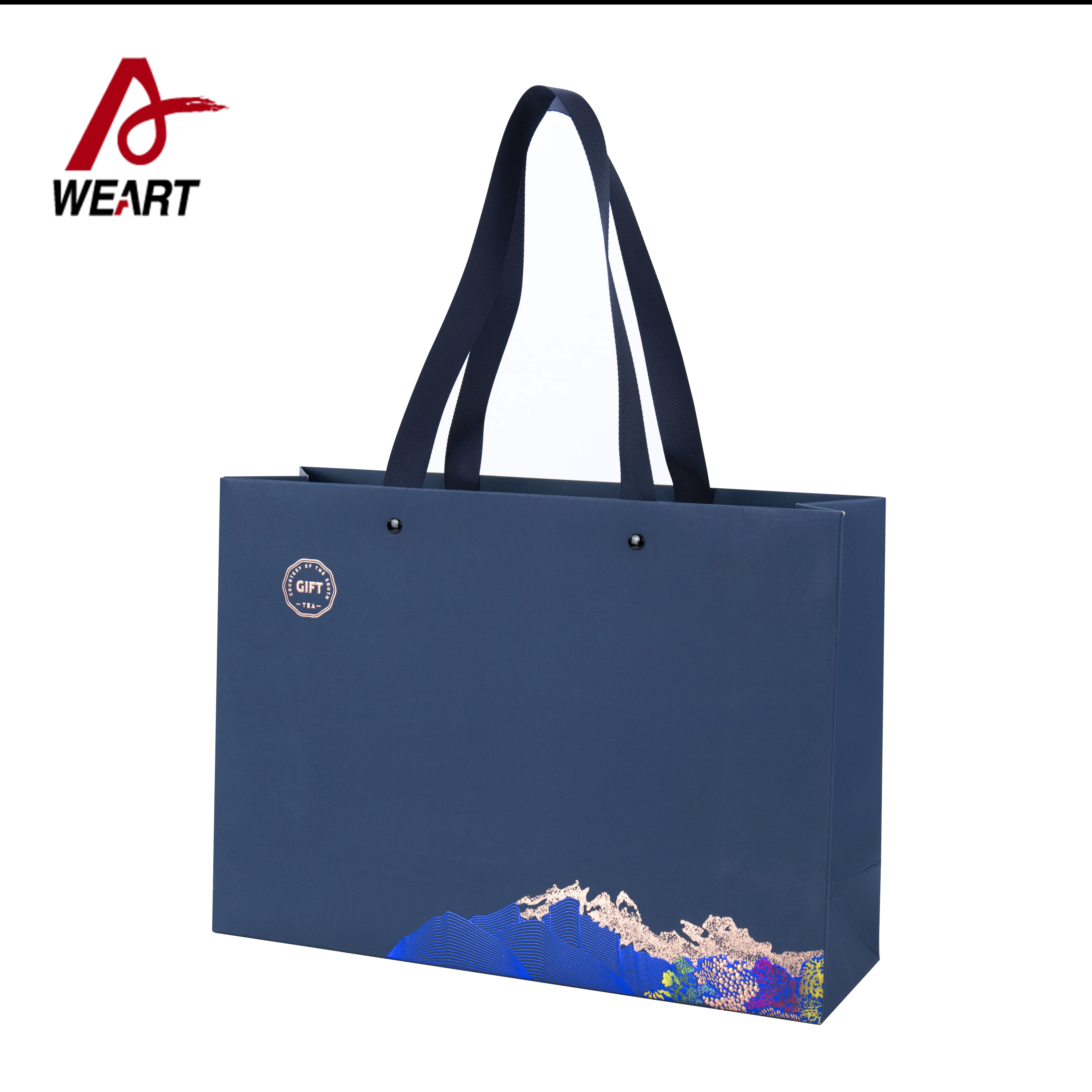 Clothing Apparel Printed Reusable Shopping Bags , Modern Designer Paper Bags