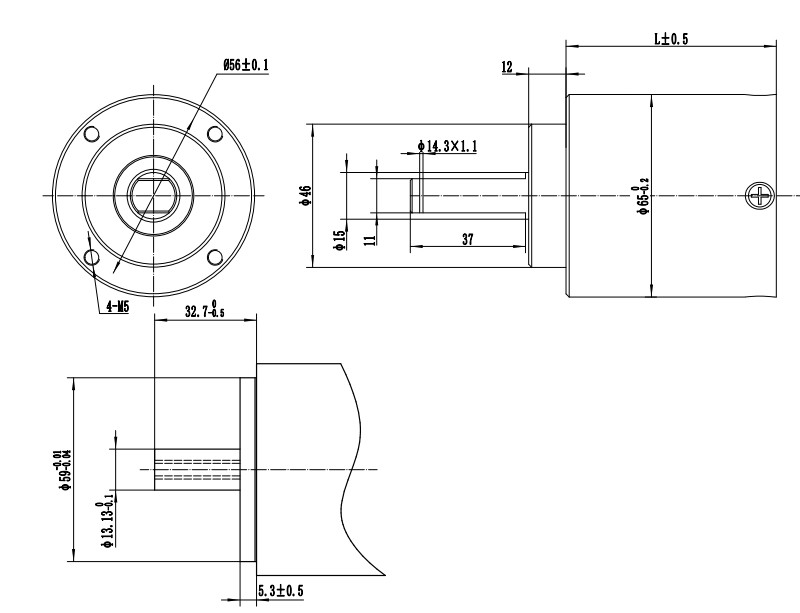 PG65A-ZA-HT 65mm Dia Long Lifespan Helix Teeth Zinc Alloy Planetary Reducer Gearbox