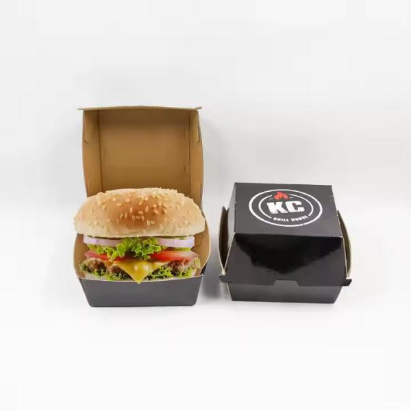 eco-friendly and recyclable hamburger box wholesale customized food grade white