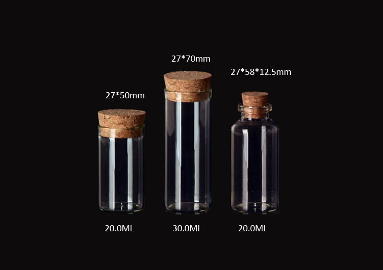 24mm New Glass Jars Bottles with Cork Lid, Glass Bottles for Storage with Good Quality and Safe Package