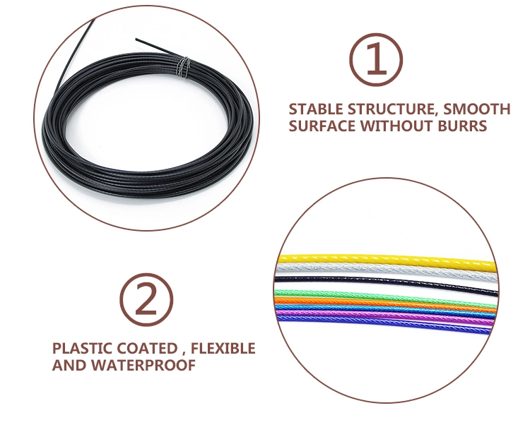 PE PVC Coated Stainless Steel Wire Rope for Bending Requirements
