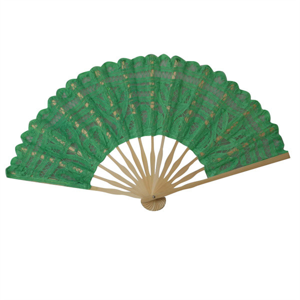 Double Sided Handmade Bamboo Fan 21cm 27cm Lace Folding Fan For Wedding Favor