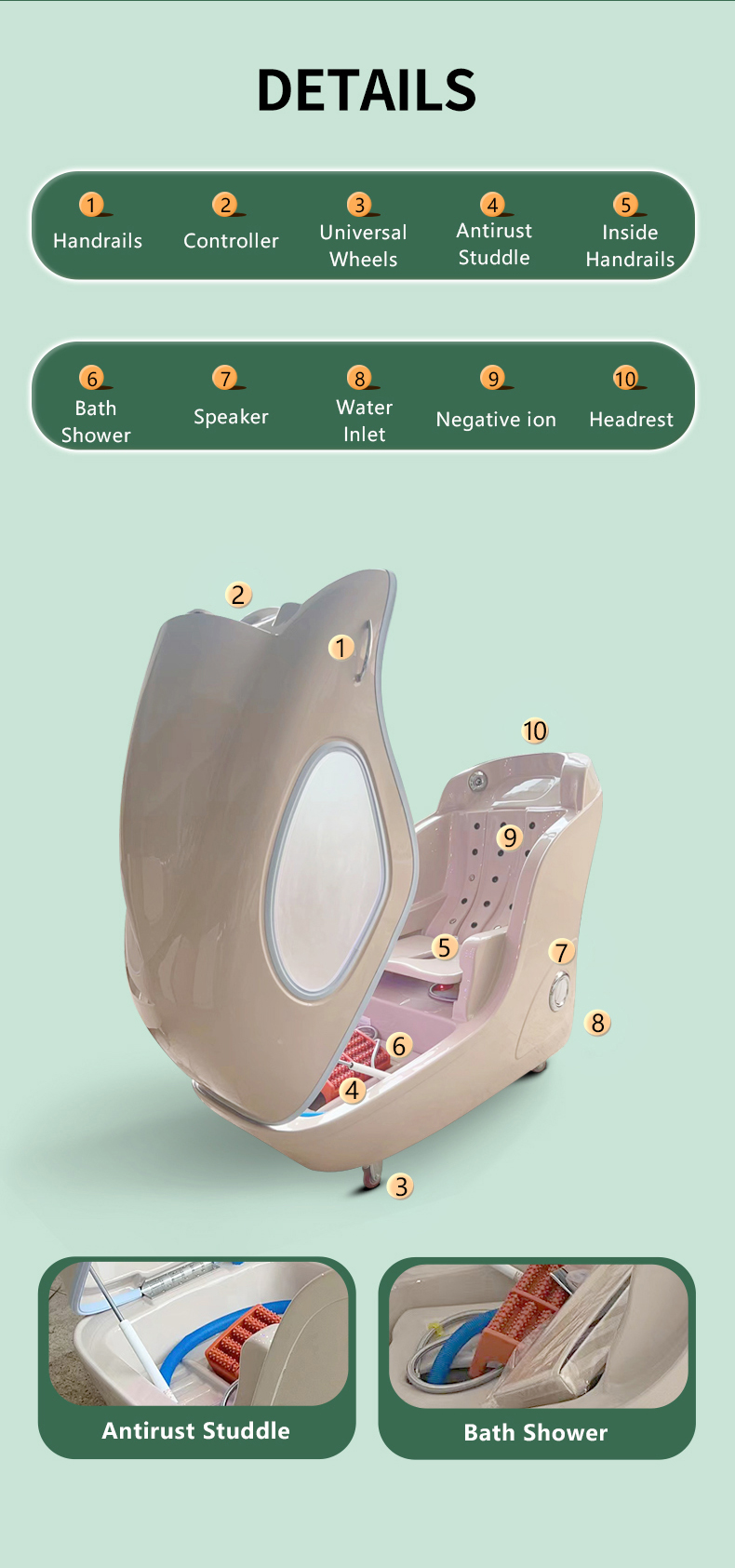 Waterproof Ozone Therapy Capsule Herbal Steam Bath Spa Treatment