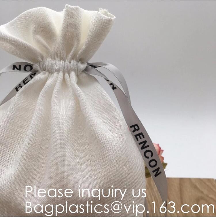100% Cotton Canvas Favor Bag Pouch with Drawstring,Cotton Breathable Dust-Proof Drawstring Storage Pouch Multi-Functiona