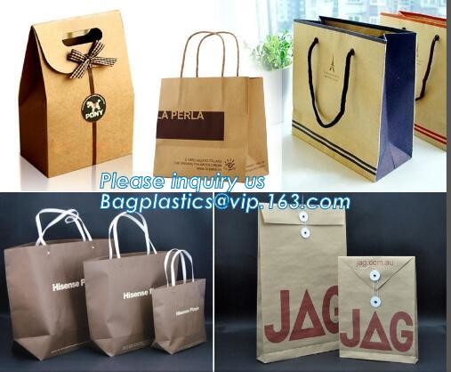 Flower carrier bag with different color customized pot plants kraft paper bag with handle,stamping logo fancy paper flow
