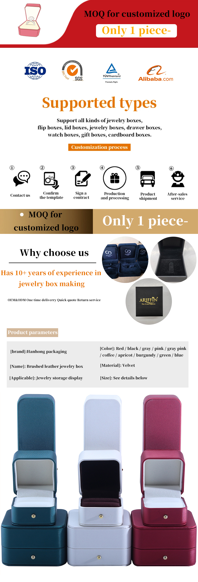 Newest Design Jewelry Packaging Box for Custom Logo Earrings Rings and Necklaces