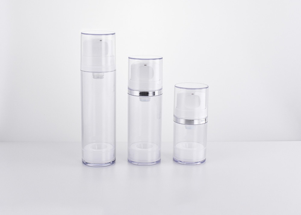 50ml 100ml 150ml plastic empty airless dispenser pump bottle primary cosmetic packaging container wholesale custom